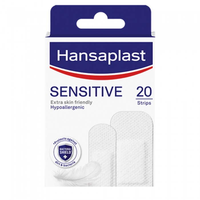 Hansaplast Sensitive Plasters, Extra Skin Friendly & Hypoallergenic, 20 Strips