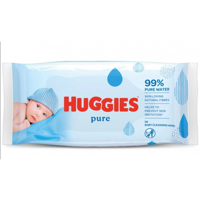 Huggies Baby Pure Wipes 56's