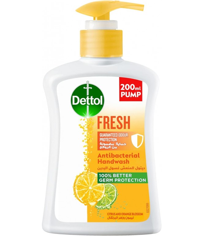 Dettol Fresh Handwash Liquid Soap Pump Citrus & Orange Blossom Fragrance 200Ml