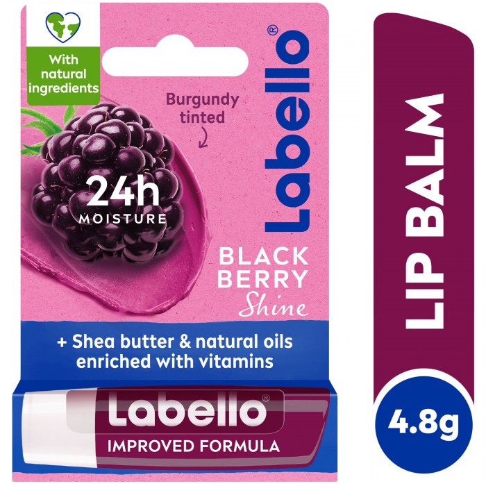 Labello Lip Balm, Moisturising Lip Care, Blackberry Shine 4.8g