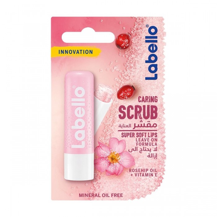 Labello, Lip Balm, Caring Scrub, With Rosehip Oil - 4.8 Gm