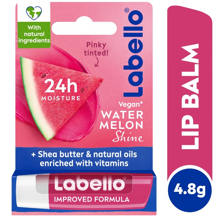 Labello Lip Balm, Moisturising Lip Care, Watermelon Shine 4.8g