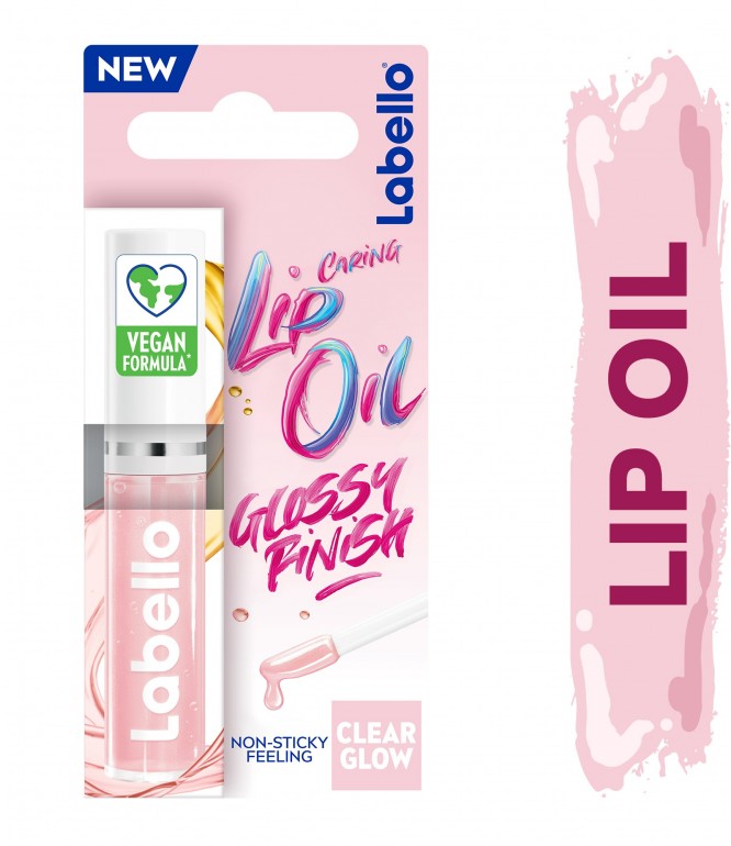 Labello Lip Oil, Moisturising Lip Care Glossy Finish, Clear Glow, 5.5 ml