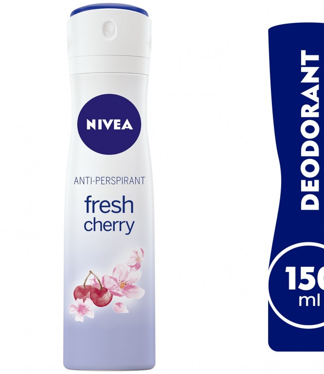 NIVEA Antiperspirant Spray for Women, 48h Protection, Fresh Cherry Scent, 150ml