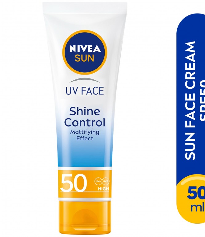 نيڤيا صان كريم الشمس للوجه، صن UV فيس شاين كنترول، للتحكّم باللمعان، مع عامل الحماية SPF 50، بحجم 50 مل