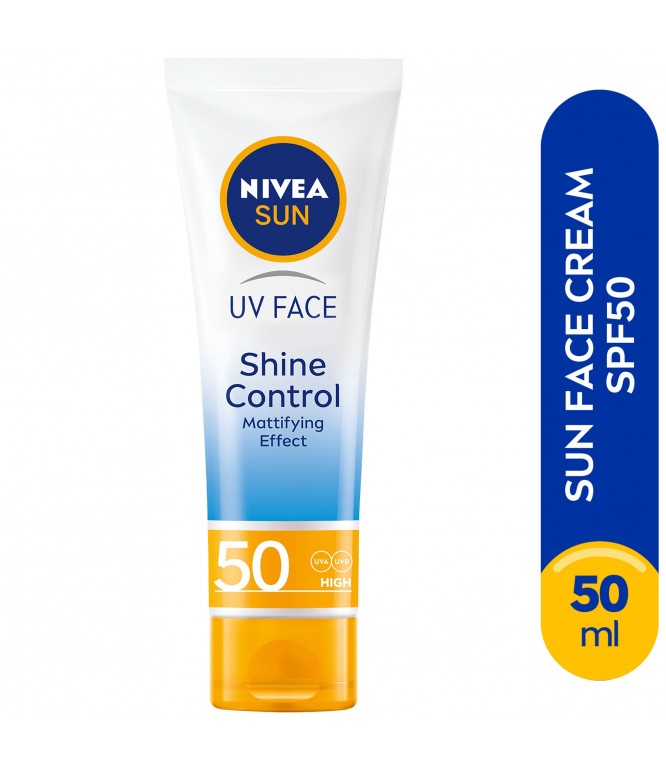 نيڤيا صان كريم الشمس للوجه، صن UV فيس شاين كنترول، للتحكّم باللمعان، مع عامل الحماية SPF 50، بحجم 50 مل