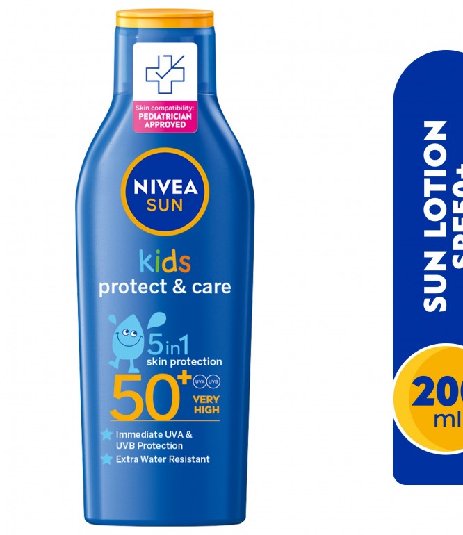 نيڤيا صان لوشن الشمس المرطب للأطفال، صن كيدز مويستشرايزنغ SPF 50+، بحجم 200 مل