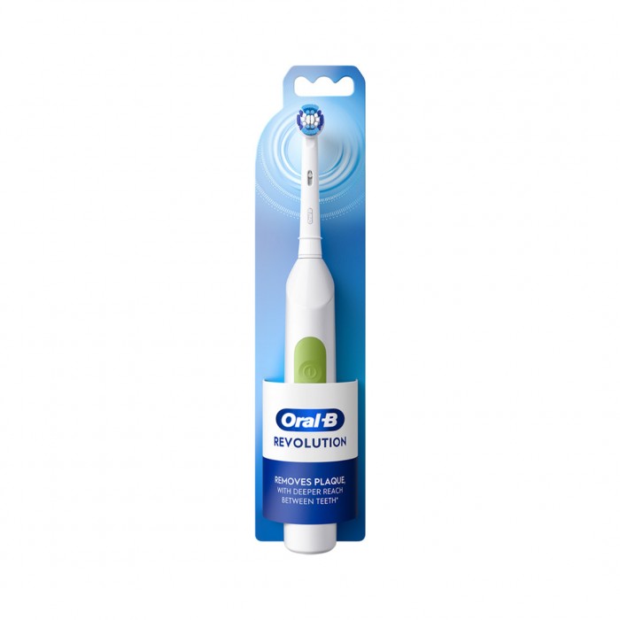 Oral-B Revolution Battery-Powered Electric Toothbrush for Deep Plaque Removal & Healthier Gums