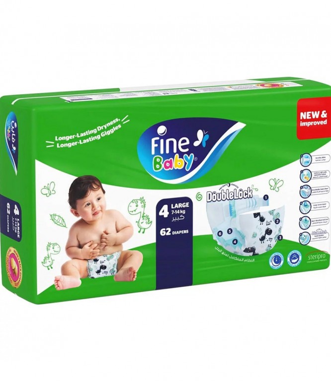 Fine Baby Large 4 Baby Diaper 62's