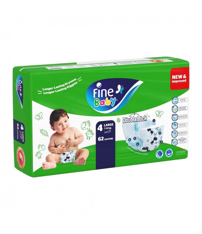 Fine Baby Large 4 Baby Diaper 62's
