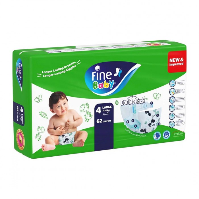 Fine Baby Large 4 Baby Diaper 62's