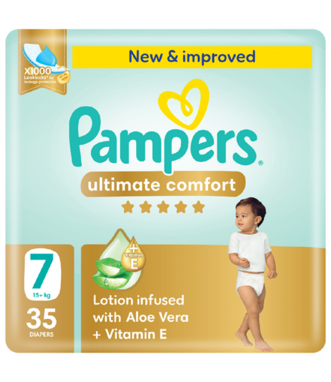 Pampers Ultimate Comfort Diapers Size 7 Jumbo 35 Pcs