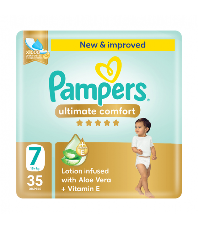 Pampers Ultimate Comfort Diapers Size 7 Jumbo 35 Pcs