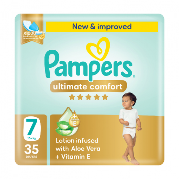 Pampers Ultimate Comfort Diapers Size 7 Jumbo 35 Pcs