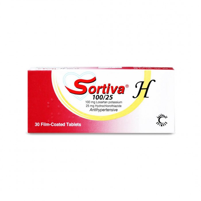 SORTIVA 100/25 MG TAB 30'S