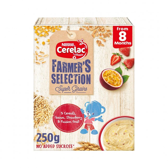 Cerelac 5 Cereals & Quinoa, Strawberry, Passion fruits 250 gm