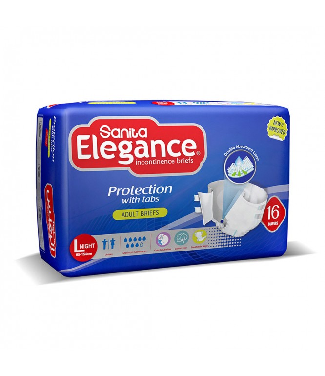 SANITA ELEGANCE ADULT DIAPERS NIGHT LARGE 16 DIAPERS