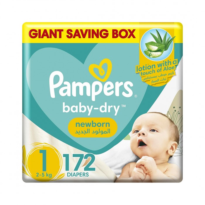 Pampers Diapers Size 1 Mega Box 172 Pieces