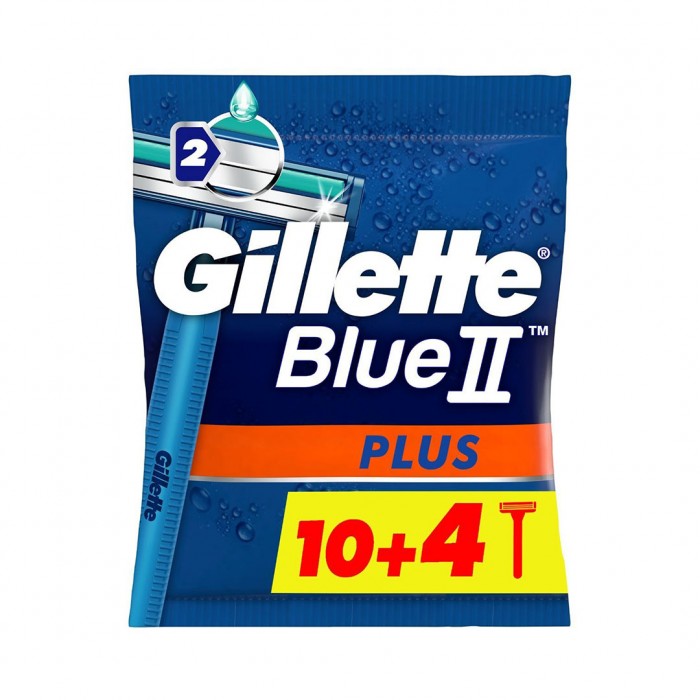 Gillette Blue 2 Plus Razor 10 + 4 Free Pcs 