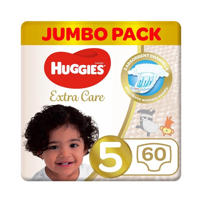 Huggies Baby Diapers Extra Care Size 5 Jumbo Pack - 60 Pcs