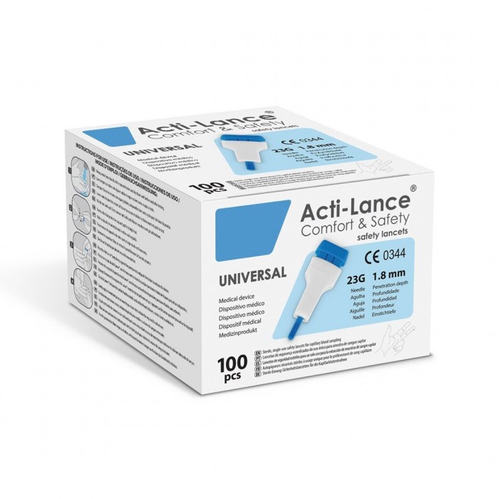 Acti-Lance Diabetic Lancets Universal 23G 1.8 MM - 100 Pcs