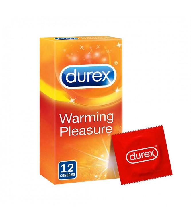 واقي ذكري ديوركس Warming Pleasure مضلعة ومنقطة مع مزلق بإحساس مدفئ