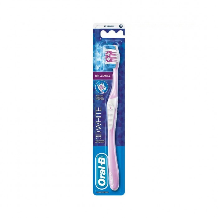 Oral B Toothbrush 3D White Brilliant 40 Medium