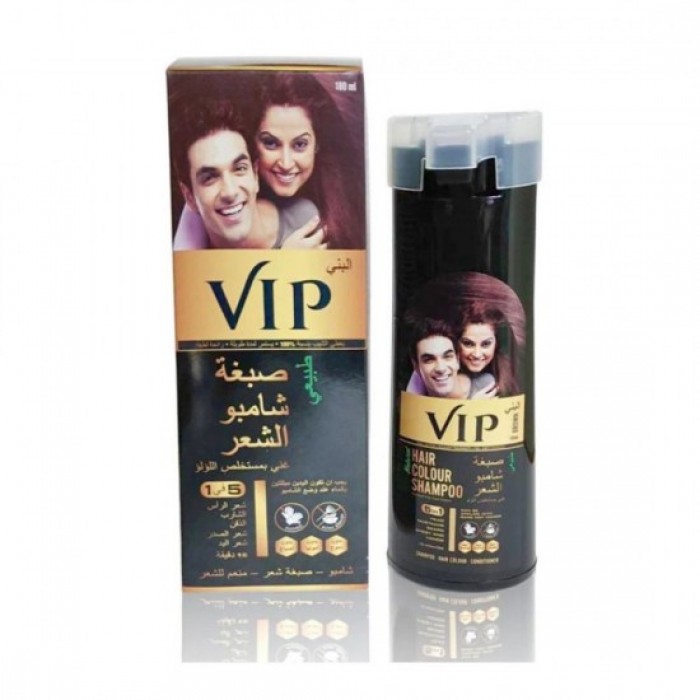 VIP  Natural Hair Colour Shampoo -Brown  180 ML