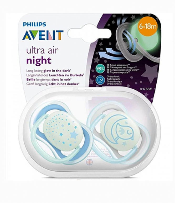 Avent 376/21 Pacifier Ultra Air Night Boy 6-18 Months