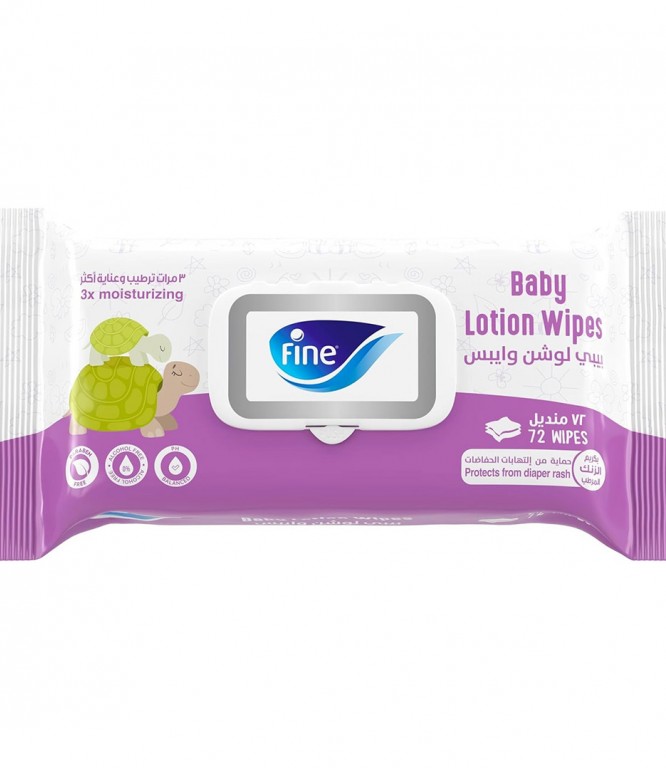 Fine Baby Wipes Lotion 72's
