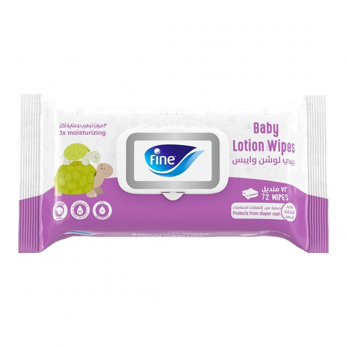 Fine Baby Wipes Lotion 72's