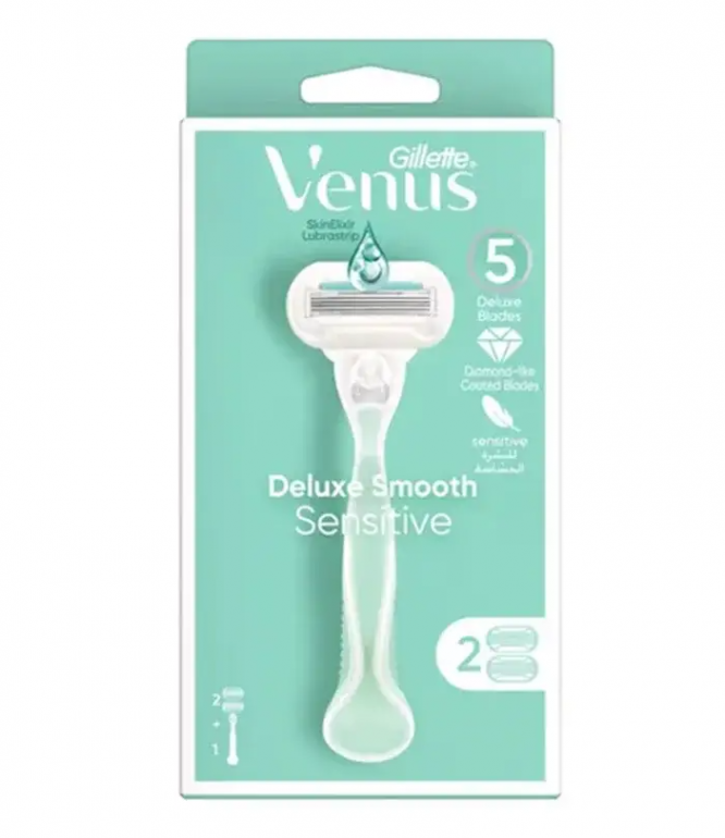 Gillette Venus Deluxe Smooth Sensitive 1 Razor 2 Blades