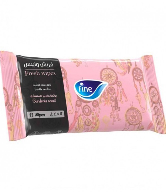Fine Fresh Wipes Gardenia 8's