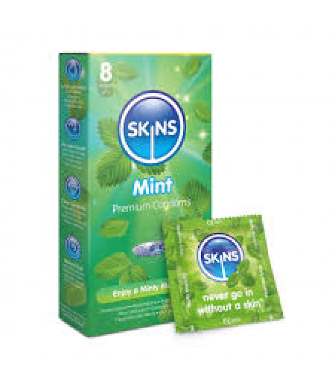 Skins Mint Flavoured Condoms - 8 Pack