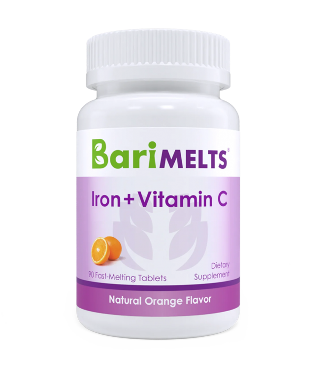 BariMelts Iron + Vitamin C - Orange-Flavored Fast-Melting 90 Tablets