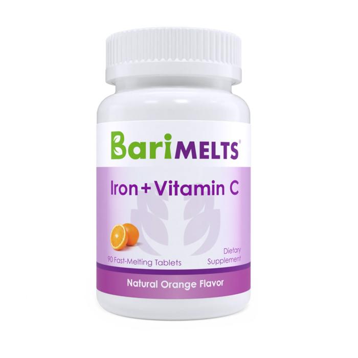 BariMelts Iron + Vitamin C - Orange-Flavored Fast-Melting 90 Tablets