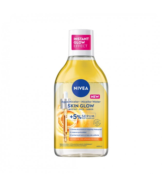 نيفيا ماء ميسيلار سكين جلو مزيل المكياج مع 5% سيروم 400 مل