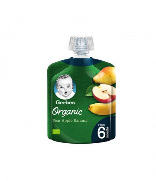 Gerber Organic Pear Apple Banana +6Months - 90 gm