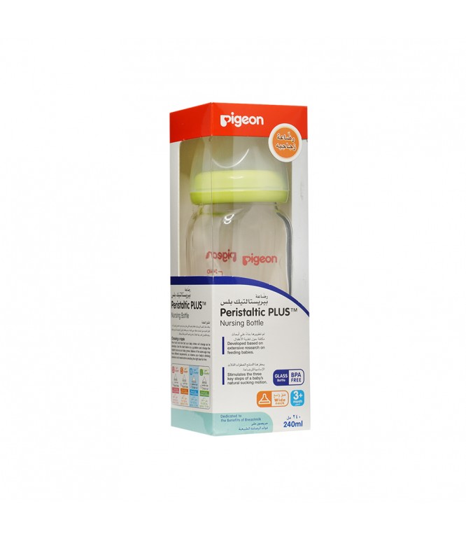 PIGEON F.B GLASS 240ML PERIS.PLUS 