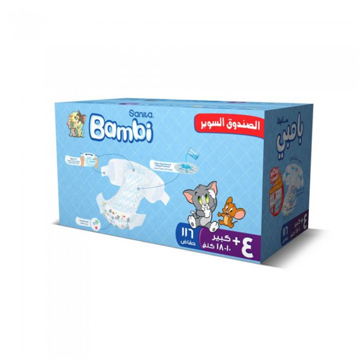 Bambi Size (4+) Jumbo Box 116 Diapers