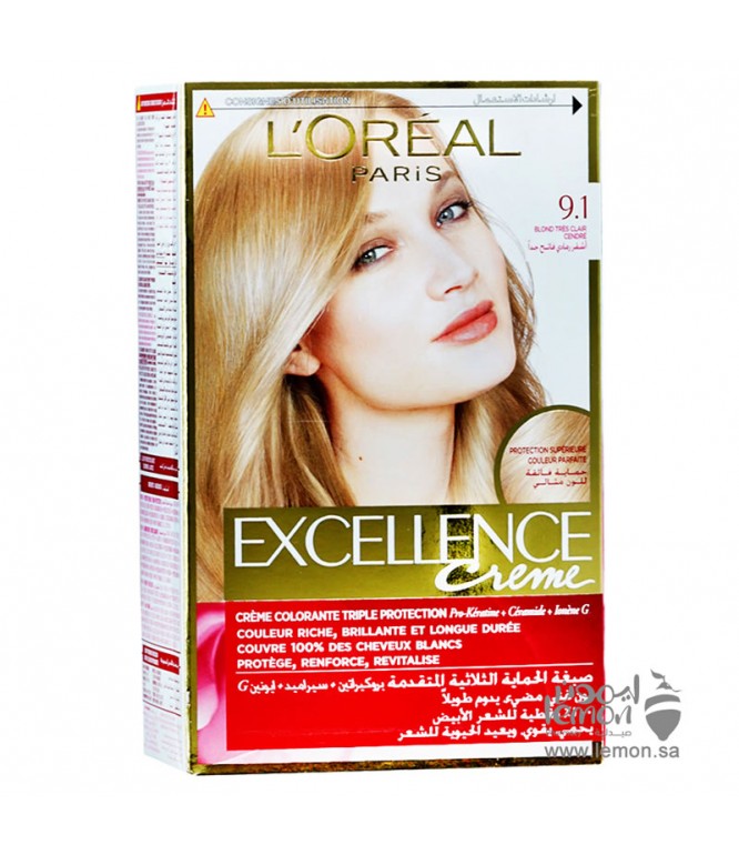 L'Oreal Paris Excellence crème  9.1 Very Light Ash Blonde Hair Color