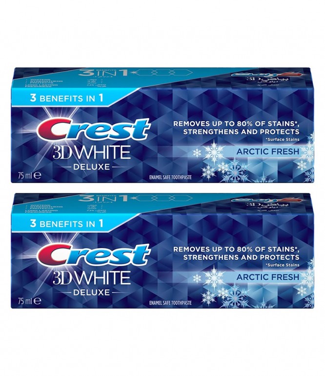 Crest Toothpaste 3D White Deluxe Arctic Fresh 75 ml Twin