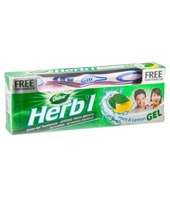 Dabur Herbal Green Gel Toothpaste with Toothbrush 150 gm
