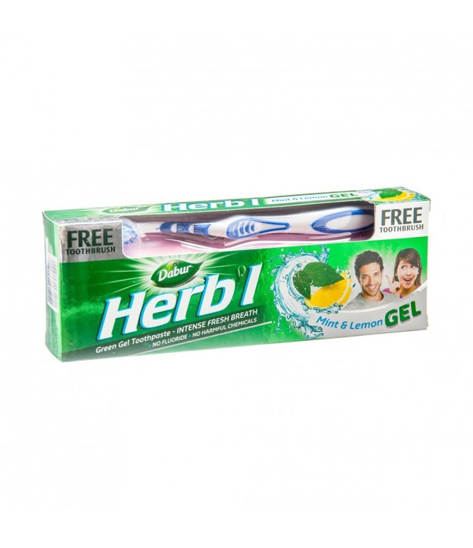 Dabur Herbal Green Gel Toothpaste with Toothbrush 150 gm