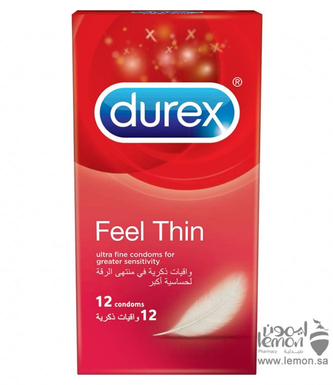 ديوركس Feel Thin واقي ذكري رقيق لحساسية اكبر12واقي