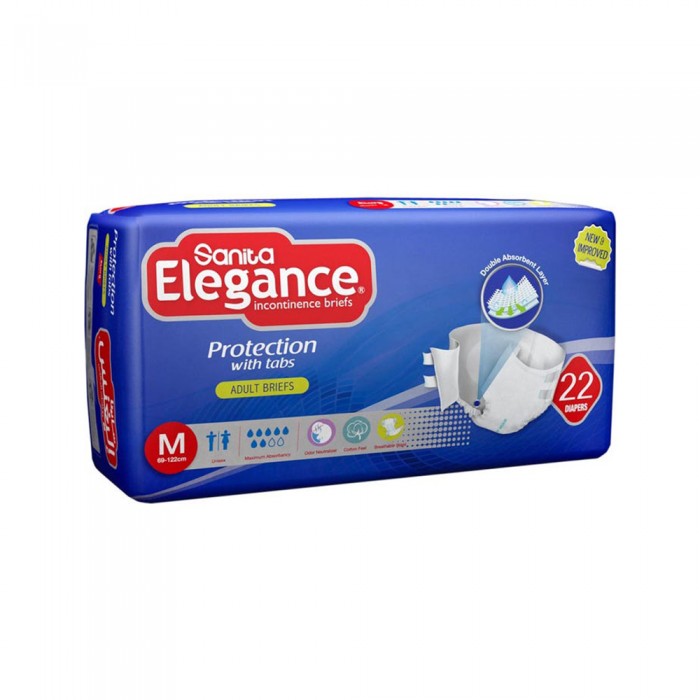 SANITA ELEGANCE ADULT DIAPERS REGULAR MEDIUM  22 DIAPERS 