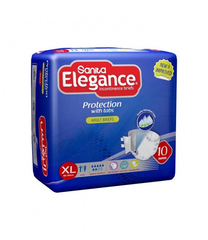 SANITA ELEGANCE ADULT DIAPERS REGULAR X-LARGE 10 DIAPERS 