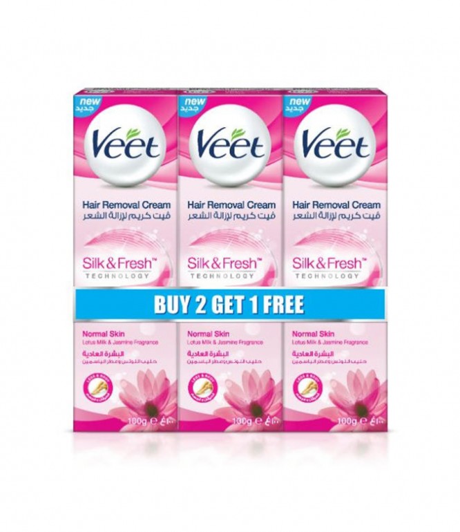 Veet Hair Removal Cream For Normal Skin (2+1FREE) 100 ml
