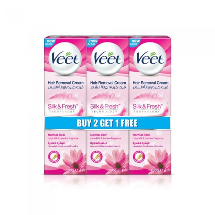 Veet Hair Removal Cream For Normal Skin (2+1FREE) 100 ml