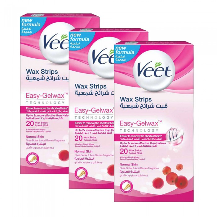 Veet Wax Strips For Normal Skin 20 pcs (2+1 free) 